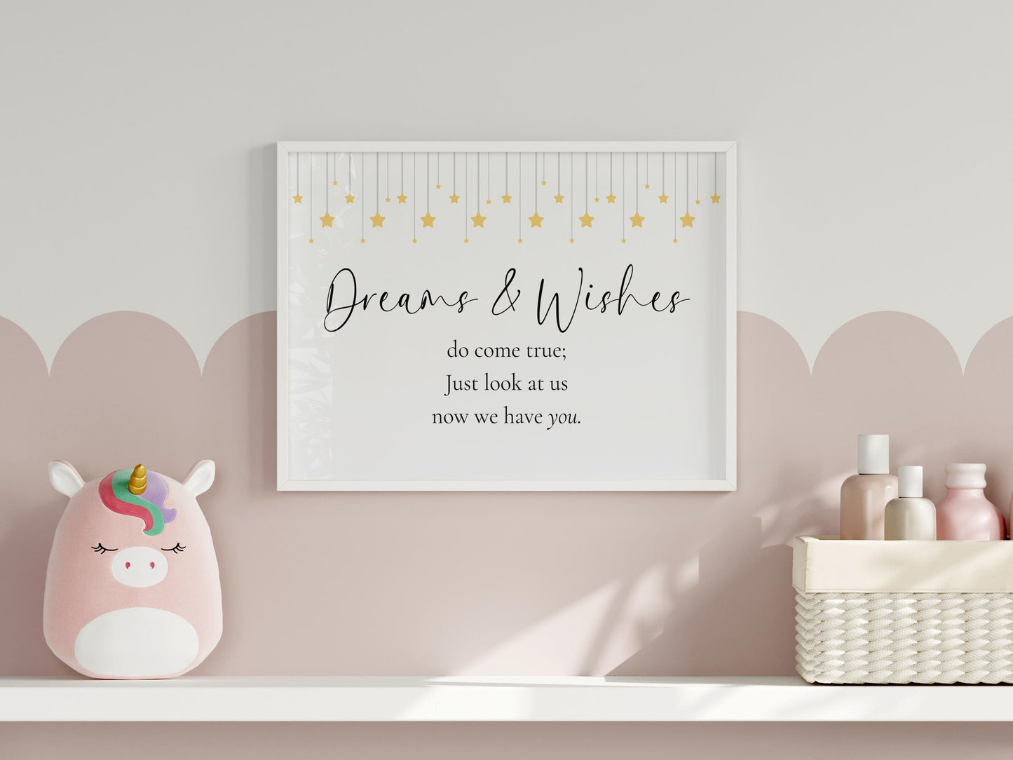 Dreams and Wishes Nursery Print | A3 A4 A5 Nursery Wall Art, Starry Nursery Prints, Cute Baby Prints, Wishes Come True Large Nursery Prints