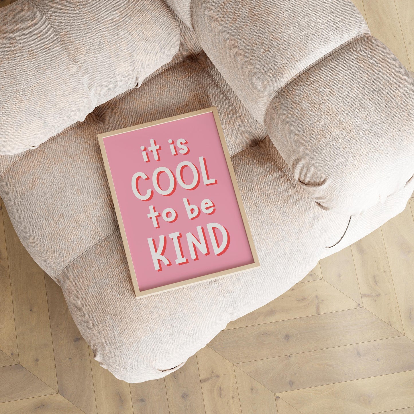 It's Cool To Be Kind Pink Girls Room Print | Pink Art for Toddler Room, Children Affirmation Print,  Girls Bedroom Print, Girly Quotes Pink