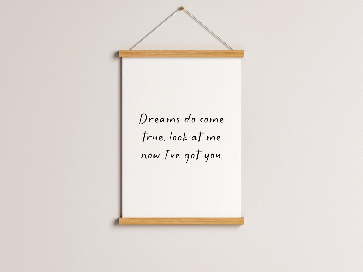 Dreams Do Come True Nursery Print | Cosy Nursery Print, Cute Wall Art for Above Cot, A3 A4 A5 Nursery Quote Print, Custom Nursery Art Prints
