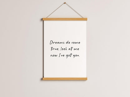 Dreams Do Come True Nursery Print | Cosy Nursery Print, Cute Wall Art for Above Cot, A3 A4 A5 Nursery Quote Print, Custom Nursery Art Prints