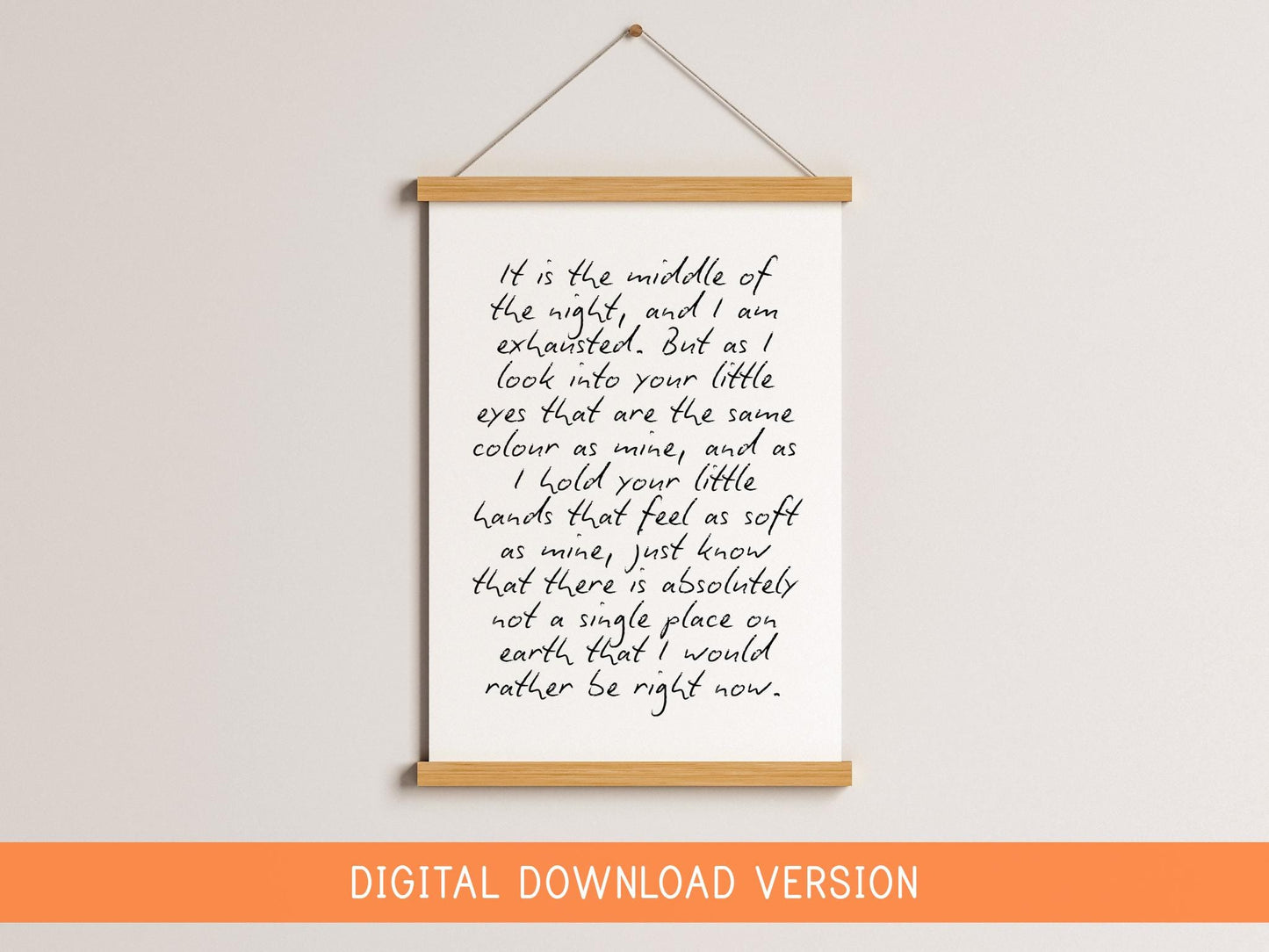 Nighttime Feed Poem DIGITAL DOWNLOAD | Printable Nursery Quotes, Printable Wall Art For Nursery, Motherhood Poem, Fatherhood Poem printable