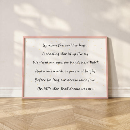 Oh Little Star IVF Nursery Print | Rainbow Baby Nursery Quote, IVF Nursery Quote, Made With Love and Science Print, We Dreamed of You Quote