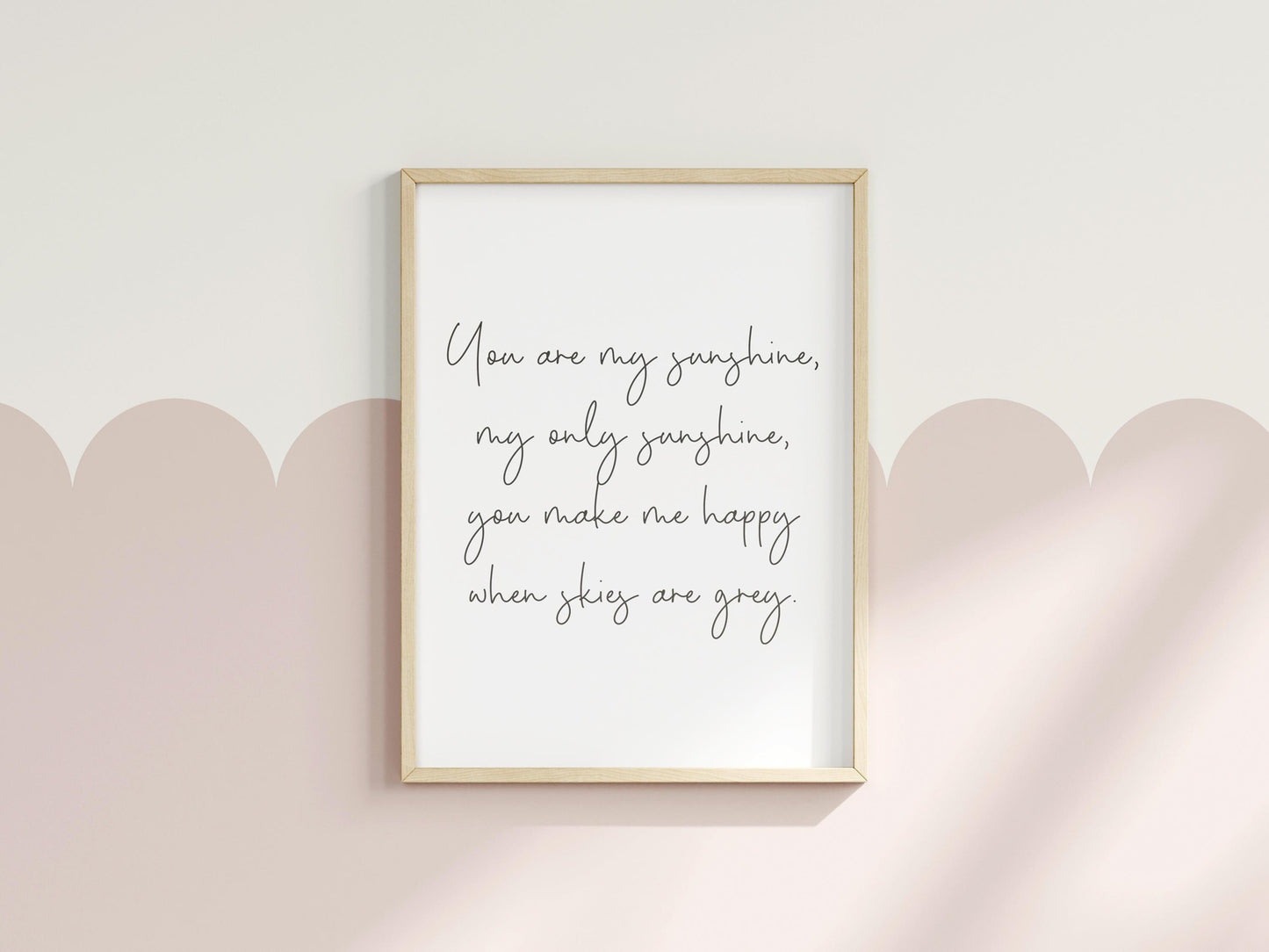 You Are My Sunshine Nursery Print | Neutral Nursery Prints, Nursery Rhyme Art, Cute Elegant Nursery Prints, Nursery Lyric Quotes Wall Art