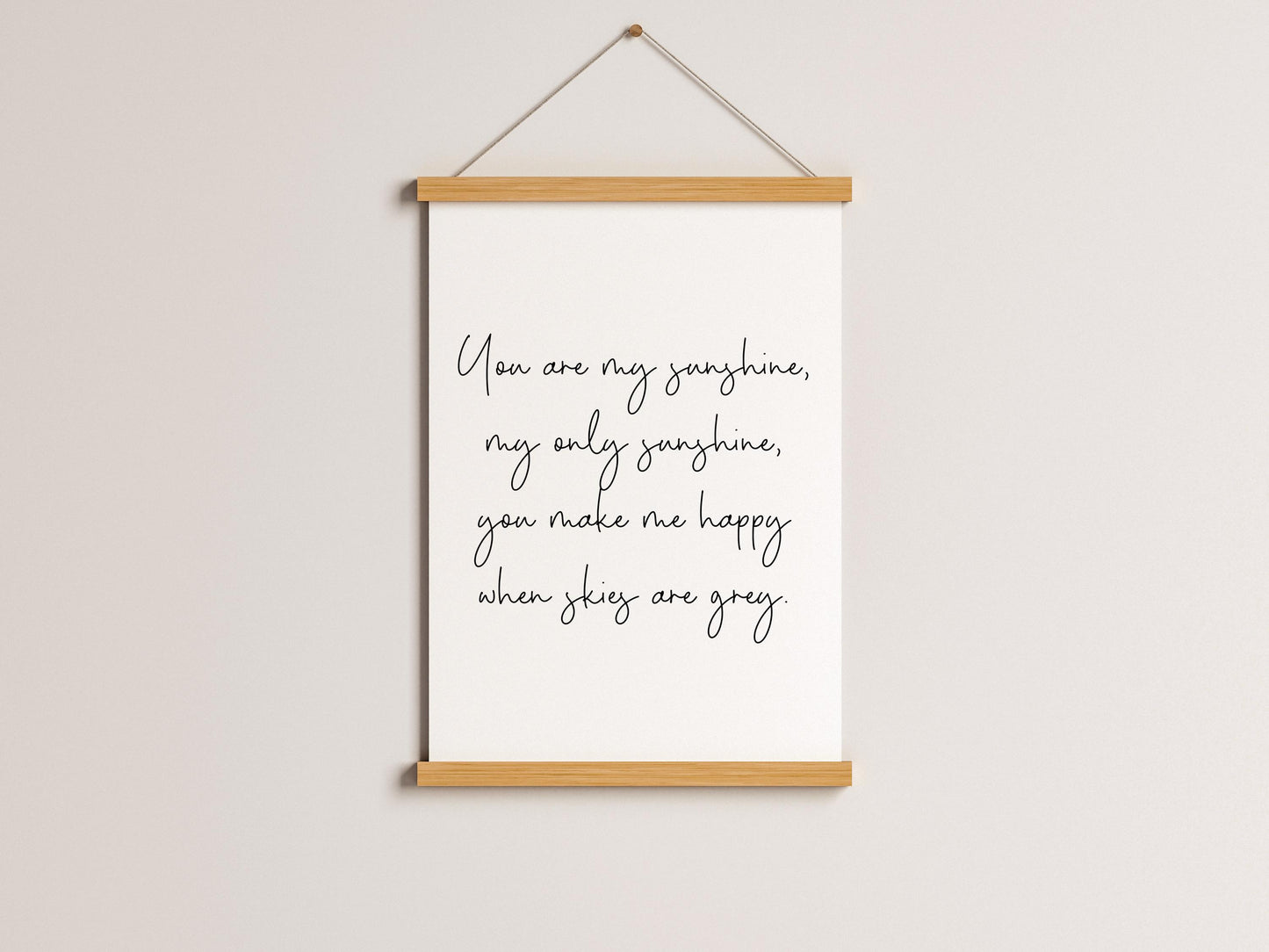 You Are My Sunshine Nursery Print | Neutral Nursery Prints, Nursery Rhyme Art, Cute Elegant Nursery Prints, Nursery Lyric Quotes Wall Art