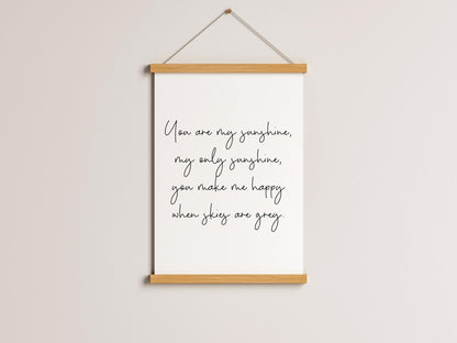 You Are My Sunshine Nursery Print | Neutral Nursery Prints, Nursery Rhyme Art, Cute Elegant Nursery Prints, Nursery Lyric Quotes Wall Art
