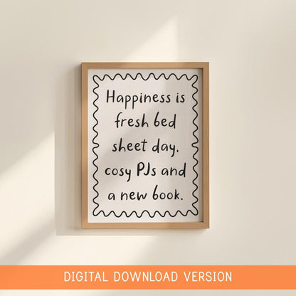 Fresh Bedsheets New Book Print DIGITAL DOWNLOAD | Printable Bookish Wall Art, Book Themed Digital Girly Print, One More Chapter Printable