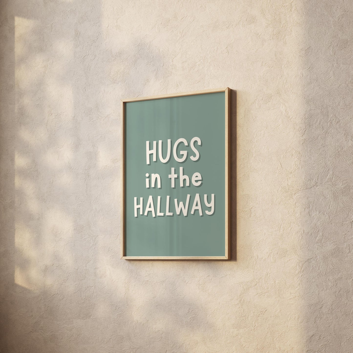 Sage Hugs In The Hallway Print | A5 A4 A3 Hallway Print, Welcome Sign in Sage Green, Sage Decor, Welcome Print, Cosy Hallway Wall Art Prints