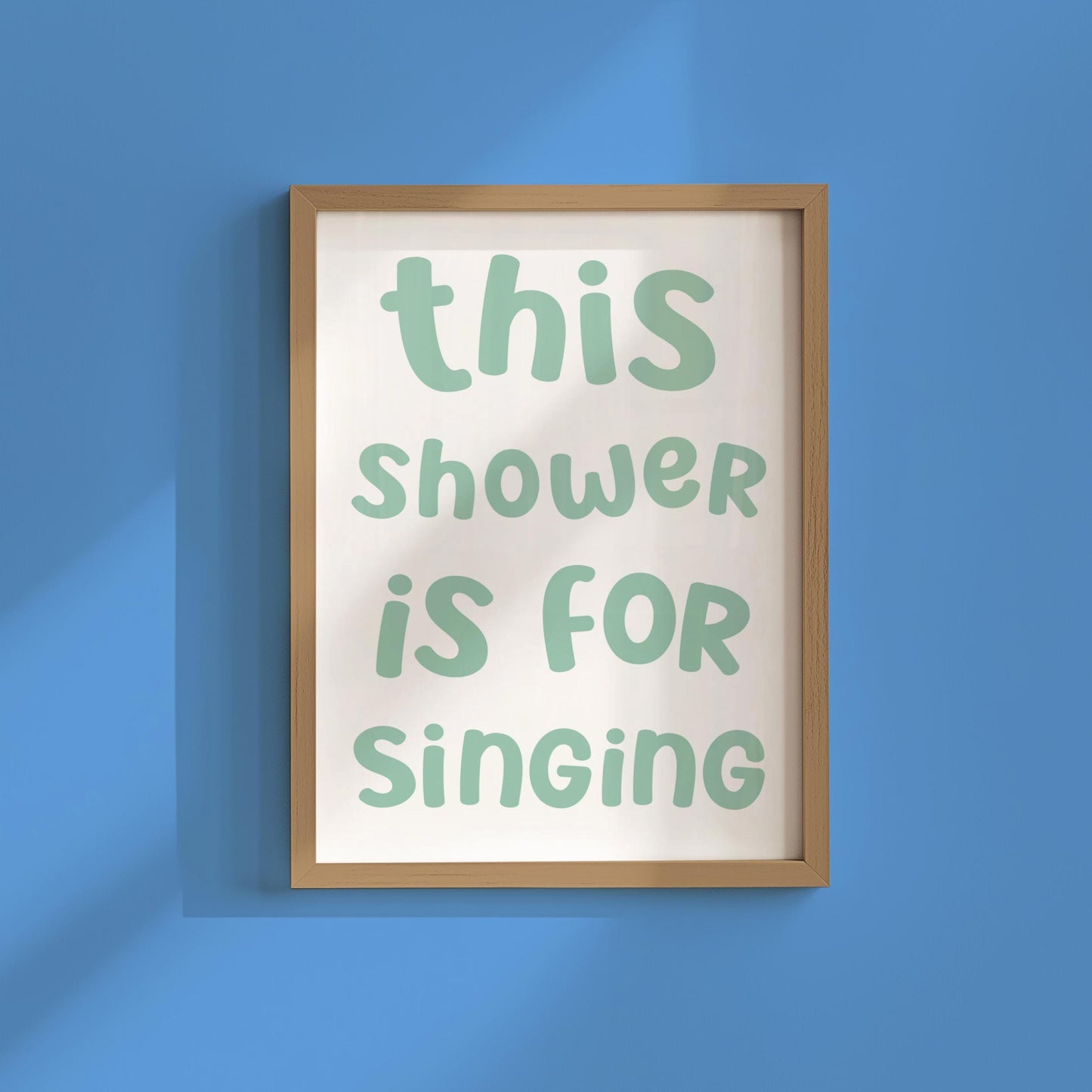 Singing In The Shower Sage Green Print | A3 A4 A5 Bathroom Wall Art, Green Bathroom Print, Large Shower Karaoke Bathroom Print in Sage Green