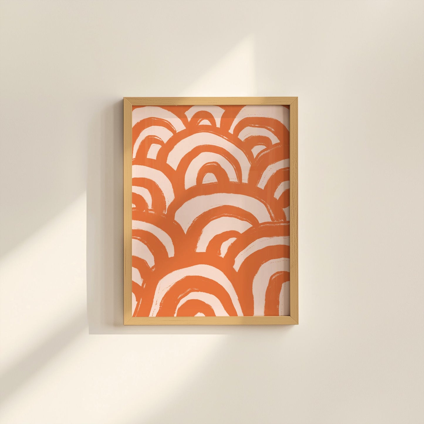 Orange Wave Abstract Wall Art | Line Art In Pop of Colour, Trendy Bedroom Decor, Dopamine Abstract Art, Dopamine Decor, Colourful Wall Art