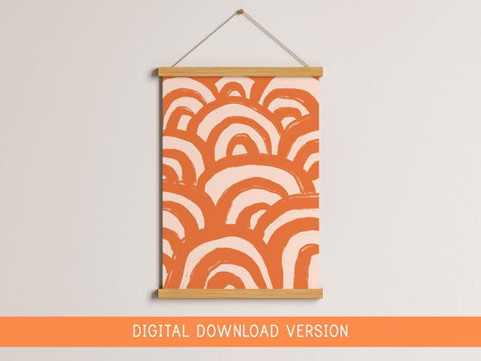 Orange Minimalist Abstract Wall Art DIGITAL DOWNLOAD | Modern Art Poster, Scandinavian Abstract Art, Colourful Abstract Print, Colorful Art