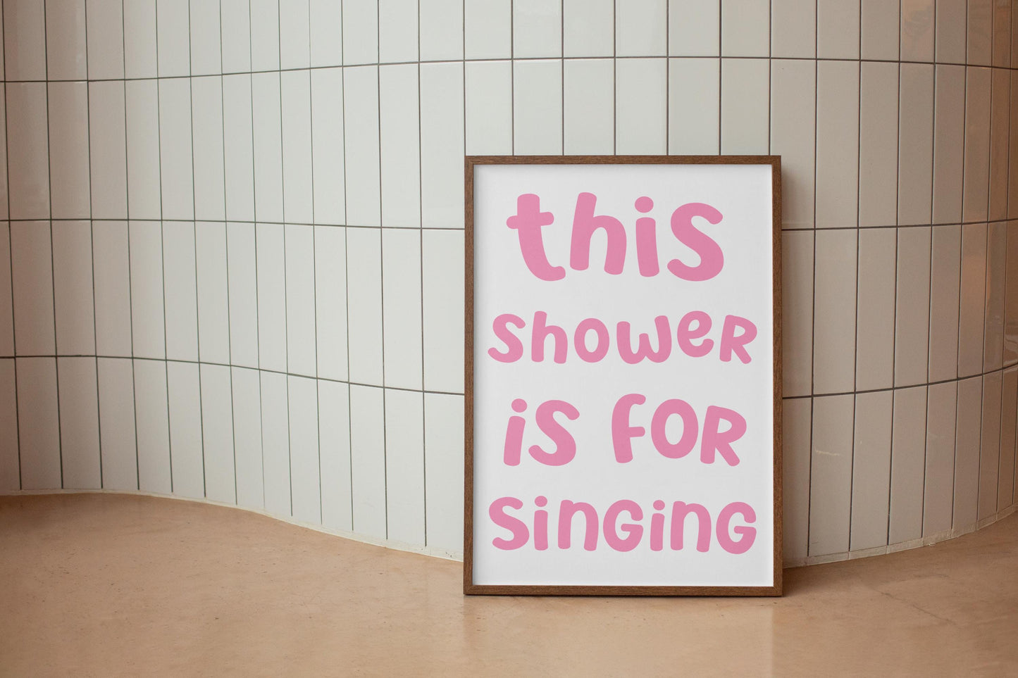 Pink Shower Karaoke Print | Preppy Bathroom Prints, Girly Bathroom Sign, Shower Karaoke Print, Shower Karaoke Quote, Fun Girly Shower Signs