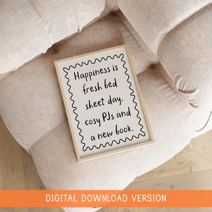 Fresh Bedsheets New Book Print DIGITAL DOWNLOAD | Printable Bookish Wall Art, Book Themed Digital Girly Print, One More Chapter Printable