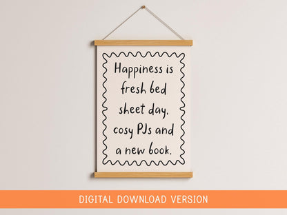 Fresh Bedsheets New Book Print DIGITAL DOWNLOAD | Printable Bookish Wall Art, Book Themed Digital Girly Print, One More Chapter Printable