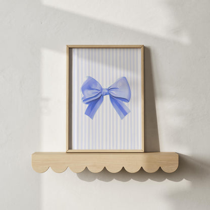 Blue Ballet Bow Print A3 A4 A5 | Blue Coquette Print, Pastel Blue Bow Poster for Girly Bedroom, Blue Girly Poster, Girly Wall Art, Bow Theme