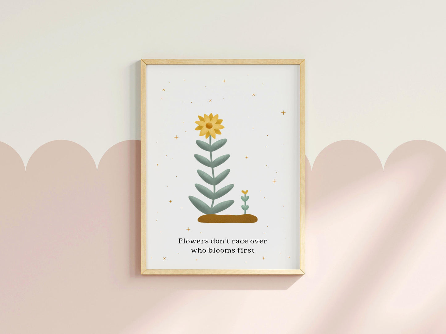 Flowers Don't Race Motivational Print | Floral Motivational Print, Floral Positive New Home Gift, Floral Wall Art, Teen Girl Quote Poster