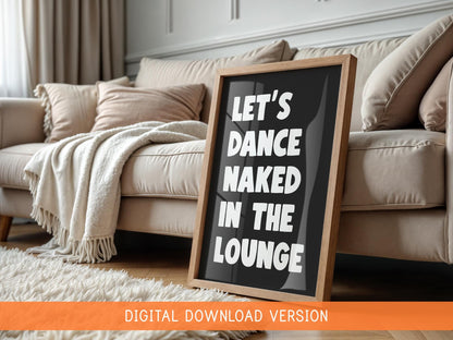 Cheeky Living Room Printable Art DIGITAL DOWNLOAD | Retro Living Room Printable, Digital Lounge Print, Cheeky Home Decor, Funny Quote Art