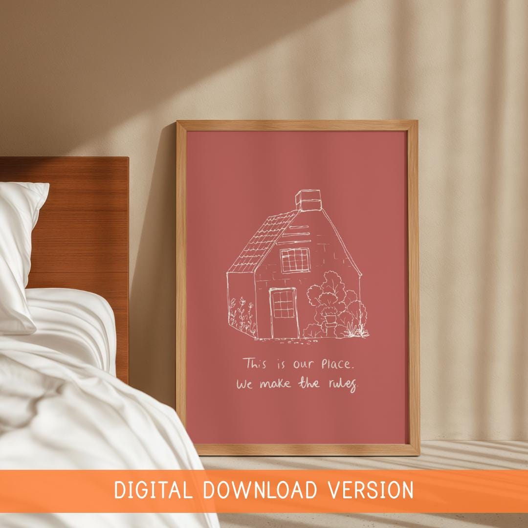 This Is Our Place We Make The Rules Print DIGITAL DOWNLOAD In Blush Coral | Taylor Lyric Print, TTPD Lyric Digital Poster