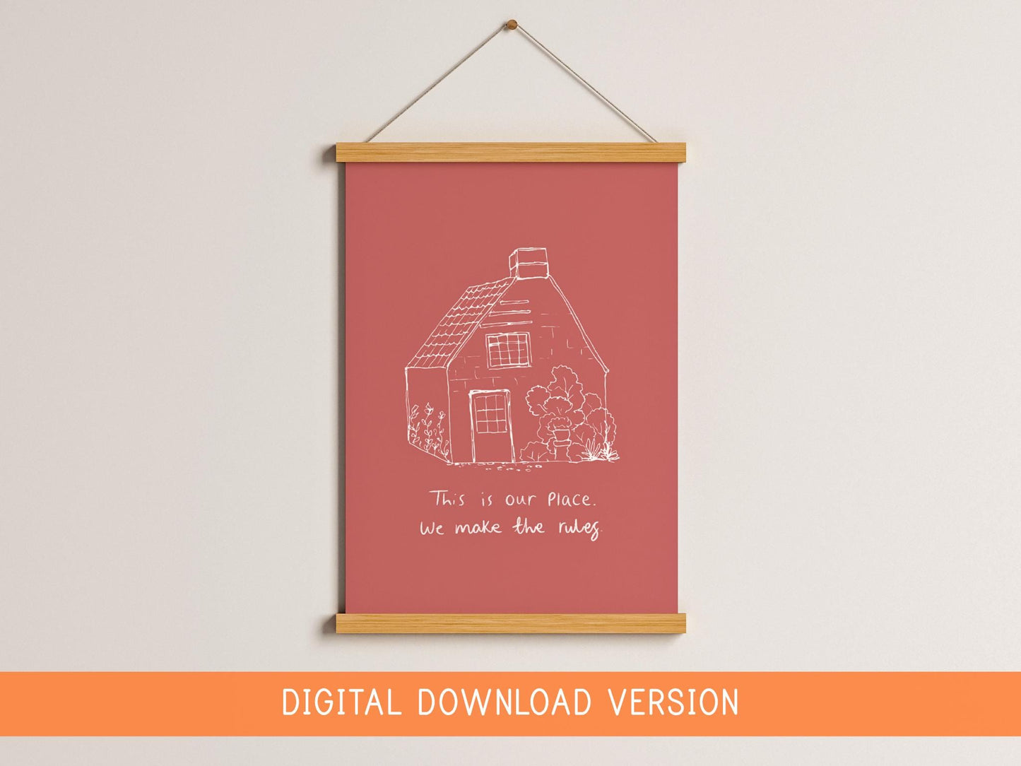 This Is Our Place We Make The Rules Print DIGITAL DOWNLOAD In Blush Coral | Taylor Lyric Print, TTPD Lyric Digital Poster