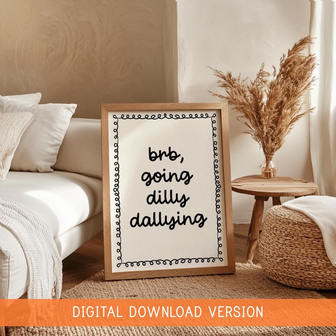 Born To Dilly Dally Forced To Work DIGITAL DOWNLOAD | Girly Office Print, Cute Office Printable Art, Office Printable