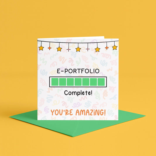 Vet nurse e-portfolio complete card | eportfolio vet nurse card, well done student vet nurse, vet nurse exam pass card, vet nurse graduation