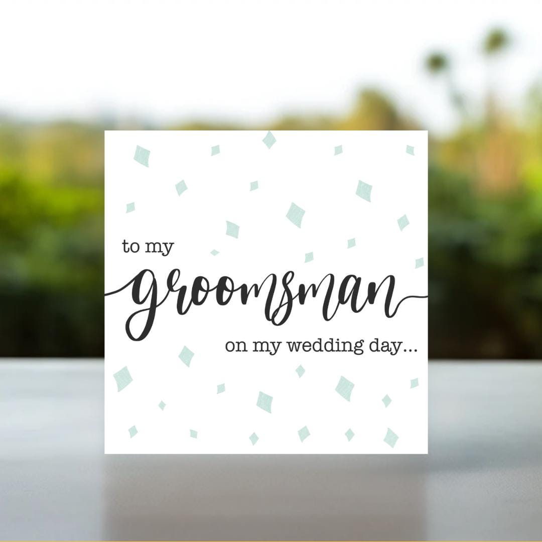 To My Groomsman Card | Thank You Card for Groomsman, Classic Groomsman Thank You Card, Wedding Party Appreciation Cards, Wedding Thank You