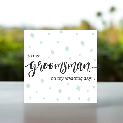 To My Groomsman Card | Thank You Card for Groomsman, Classic Groomsman Thank You Card, Wedding Party Appreciation Cards, Wedding Thank You