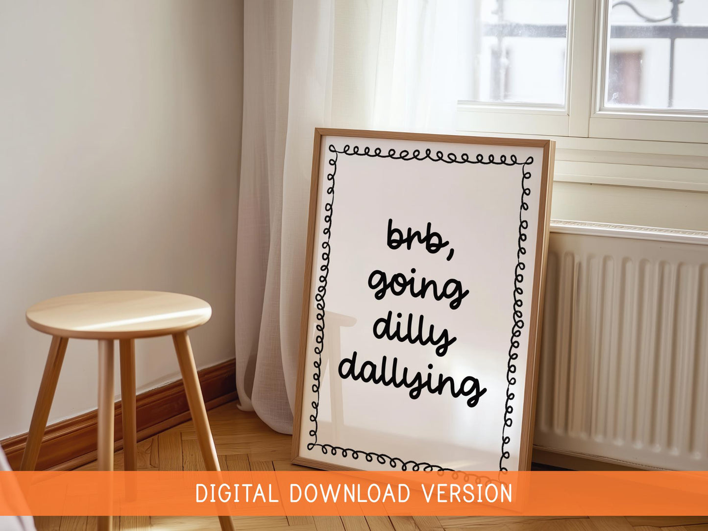 Born To Dilly Dally Forced To Work DIGITAL DOWNLOAD | Girly Office Print, Cute Office Printable Art, Office Printable