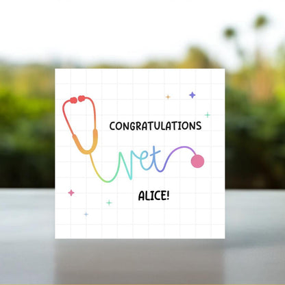 Personalised Vet Graduation Card | Vet Graduation Gift, Vet Student graduation card, Custom Becoming A Qualified Vet, DVM Congratulations