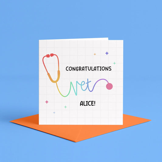 Personalised Vet Graduation Card | Vet Graduation Gift, Vet Student graduation card, Custom Becoming A Qualified Vet, DVM Congratulations