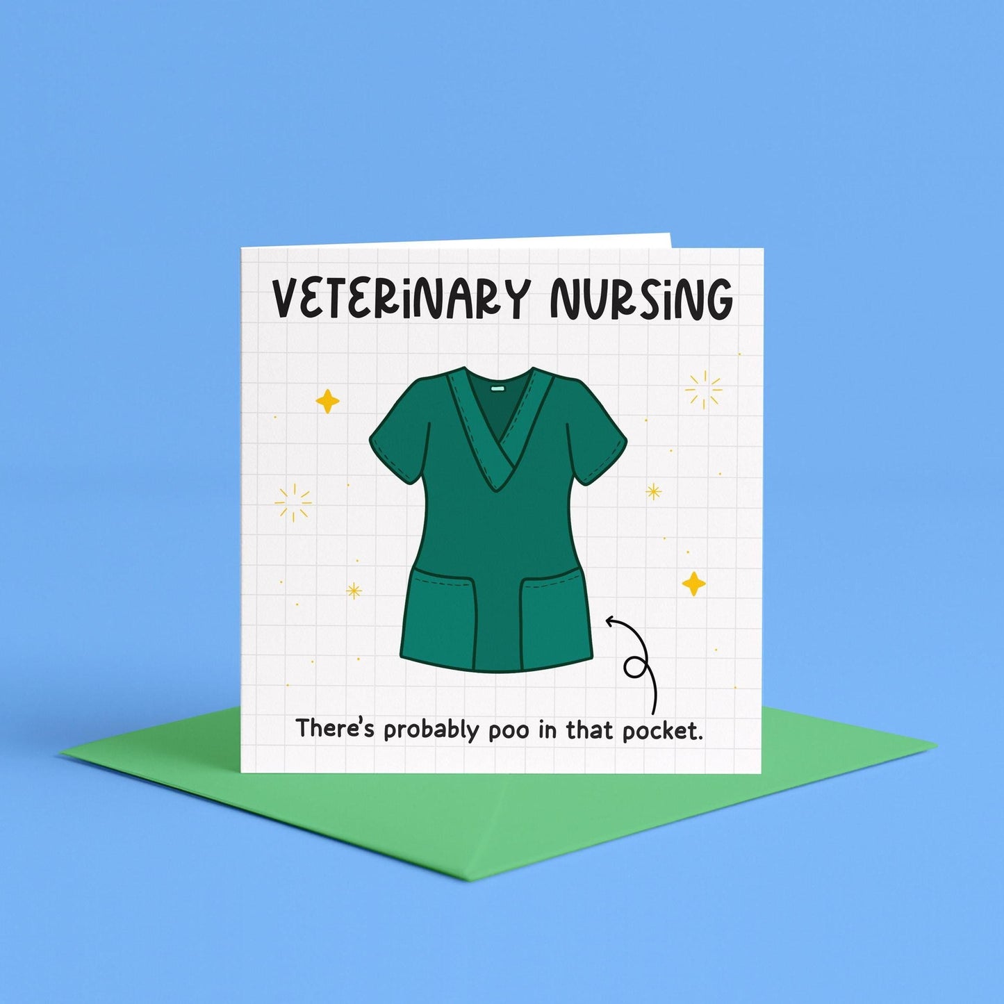 Vet Nurse Pockets | Funny Card for Vet Nurse Birthday, birthday RVN, gift for vet nurse, Happy birthday vet nurse scrubs, Vet Nursing Cards