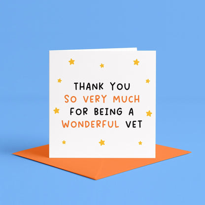 Thank You To a Wonderful Vet Card | Thank You Veterinarian Card, Thank You To The DVM Card, Thank You Vet Card, Personalised Vet Thank You