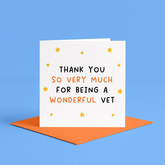 Thank You To a Wonderful Vet Card | Thank You Veterinarian Card, Thank You To The DVM Card, Thank You Vet Card, Personalised Vet Thank You