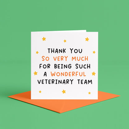 Thank you to the vets cards | Personalised thank you veterinary team card, thank you vet cards, thank you vet practice, vet thank you gift