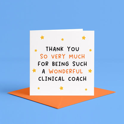 Thank you Clinical Coach card | Vet Nurse Clinical Coach card, Clinical Coach Gift, Best clinical coach card, thank you to my clinical coach