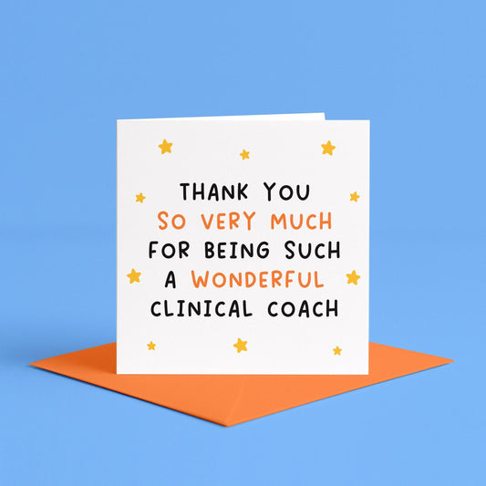 Thank you Clinical Coach card | Vet Nurse Clinical Coach card, Clinical Coach Gift, Best clinical coach card, thank you to my clinical coach