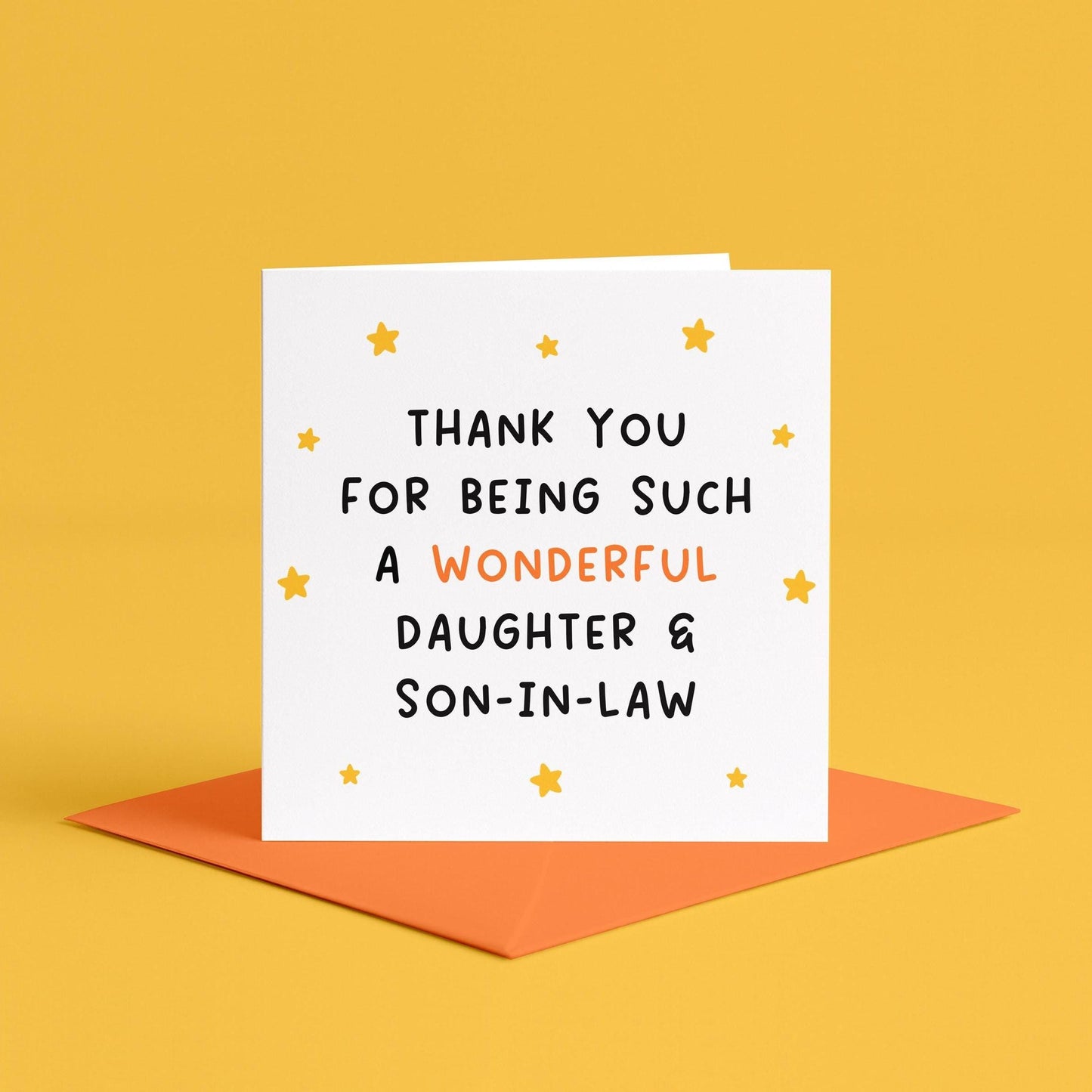 Thank You for Being Such a Wonderful Daughter and Son-in-Law Card | Heartfelt Appreciation Card for Daughter & Husband, Card From In-Laws