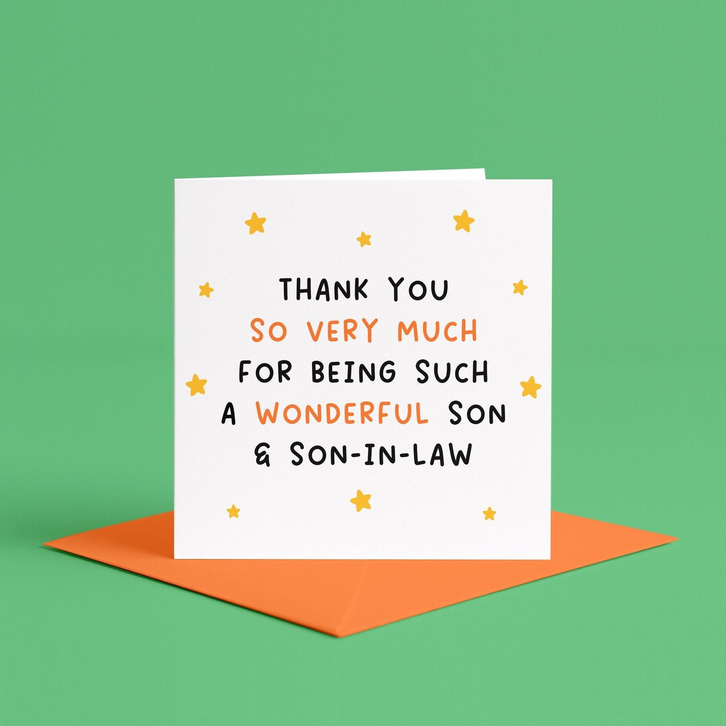 Thank You for Being Such a Wonderful Son and Son-in-Law Card | LGBTQ+ Card for Son and His Boyfriend, Son and Partner Card, Son and Husband