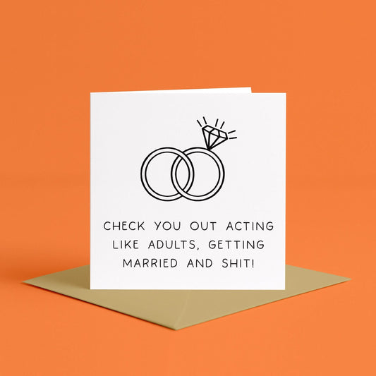 Funny Sweary Congratulations on Your Wedding Day Card | Funny Wedding card for Friends, Funny card for married couple, joke wedding card