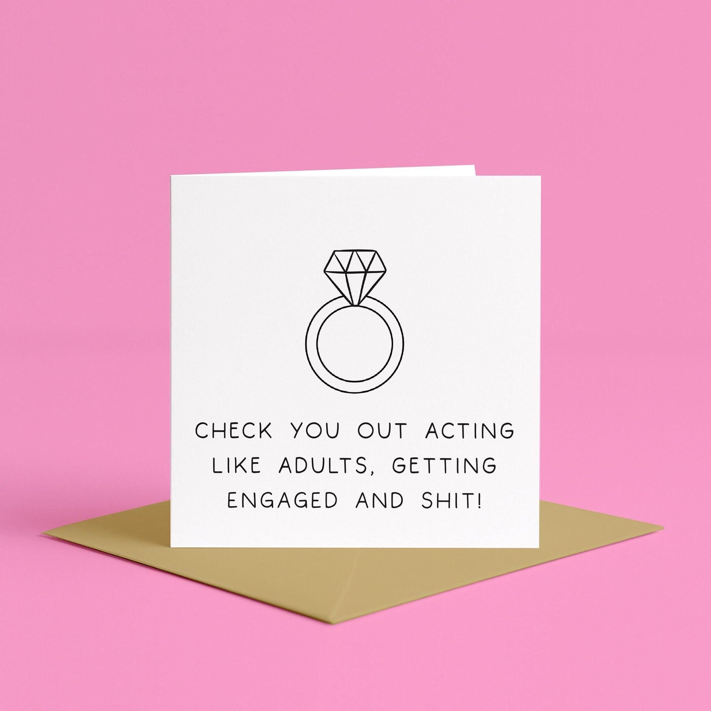 Funny Sweary Engagement Cards | Funny Congratulations on Your Engagement Card for Friends, Newly Engaged Card Joke, Cheeky Engagement Cards