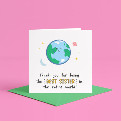 Best Sister In The World Card | Happy Birthday Sister Cards, To My Wonderful Sister Cards, Best Sister Cards, Cute Birthday Cards for Sister