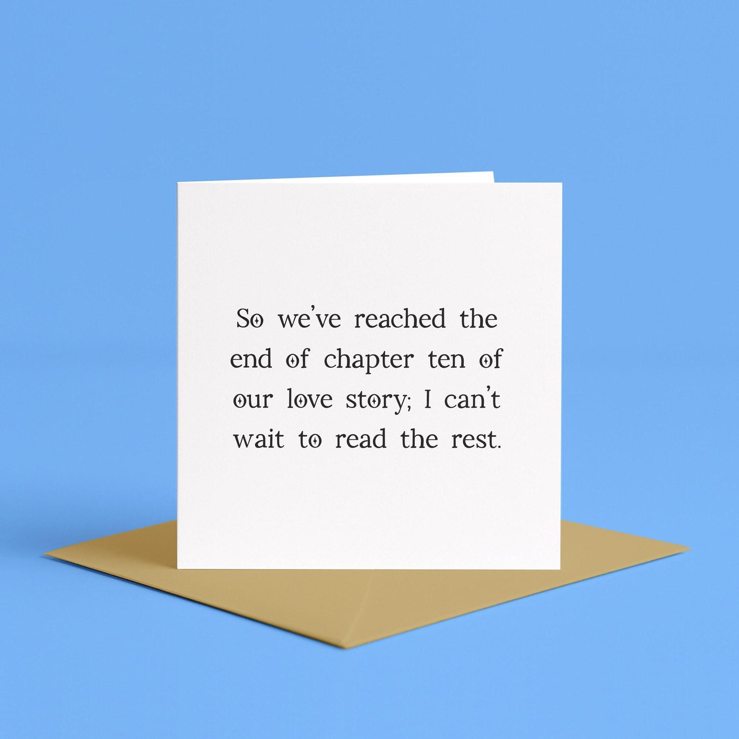 10th Anniversary Card | ‘End of Chapter Ten’ Romantic Card for Husband, Wife or Partner, 10 Year Wedding Anniversary Card, 10 Years Card