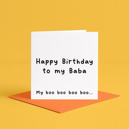 Happy Birthday To My Baba Card | Paul Breach Birthday Card, Beauty Beyond The Eye Birthday Card, Funny Tiktok Birthday Card, my boo boo card