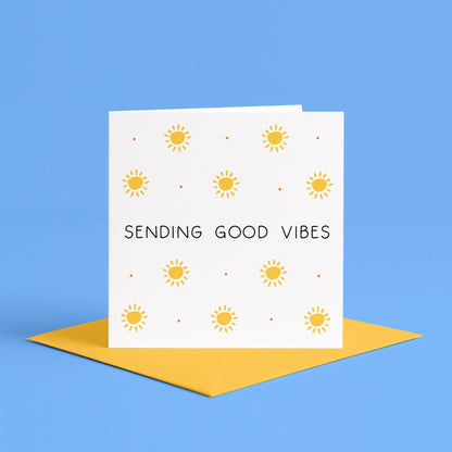 Sending Good Vibes Card | Sending Happy Thoughts, positive thoughts, positivity, thinking of you, good thoughts, happy mail, cheer up cards