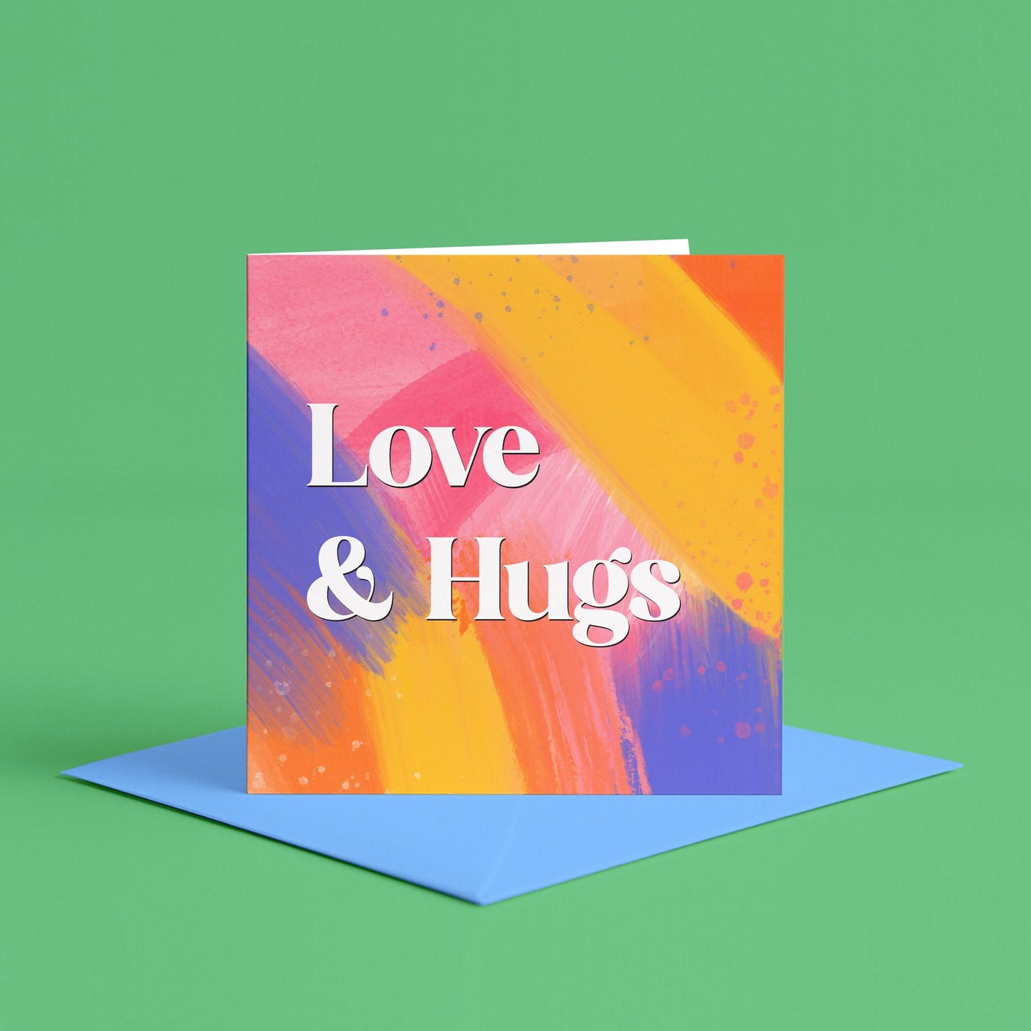 Abstract Love & Hugs Card | Sending Love and Hugs Card, Sending Hugs, Sending Love, Thinking of You, Cheer Up Card, Colourful Sympathy Card