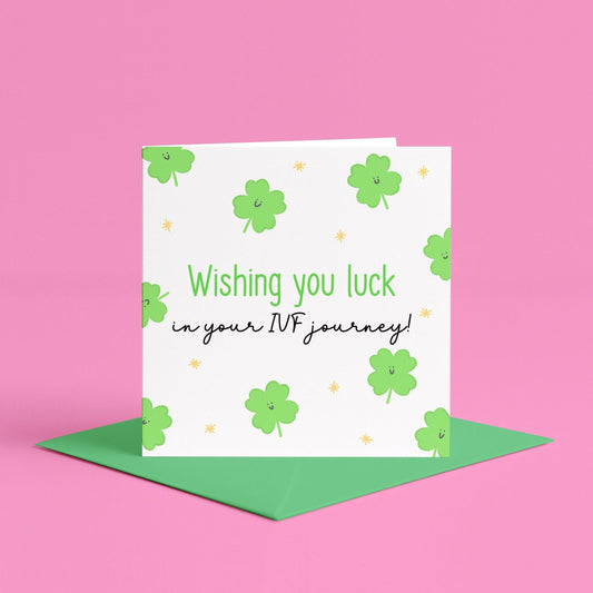 Good Luck on Your IVF Journey Card | IVF Fertility Support Card for Couples, Trying to Conceive Card, IVF Encouragement Thinking of You Card