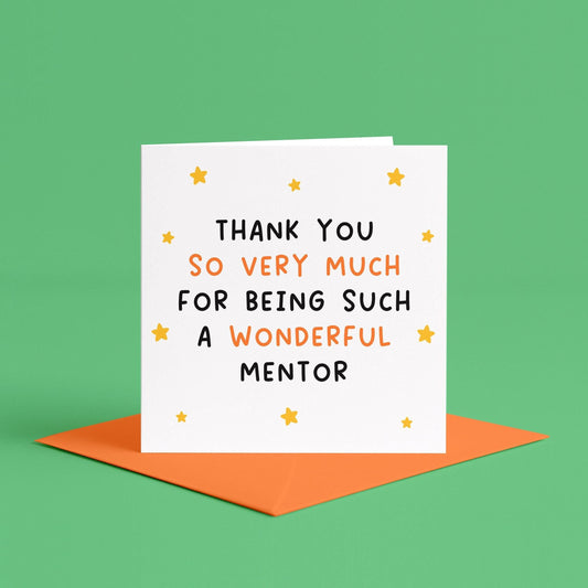 Thank You to a Wonderful Mentor Card | Appreciation Card for Mentor, Thank You Guide Card, For Inspirational Mentor, Card For Student Mentor
