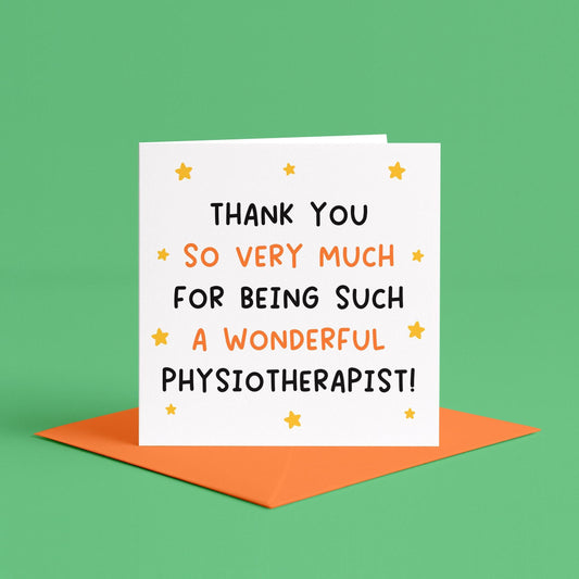 Wonderful Physiotherapist Card | Thank You Physio Card, Appreciation Card For Physiotherapist, Thank you Card for Physio, Physiotherapy Gift