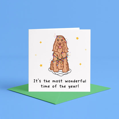 Funny Spaniel Christmas Card | Christmas Card for Cocker Spaniel Owner, Cocker Spaniel Christmas Cards, Funny dog themed Christmas Cards