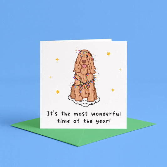 Funny Spaniel Christmas Card | Christmas Card for Cocker Spaniel Owner, Cocker Spaniel Christmas Cards, Funny dog themed Christmas Cards