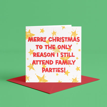Funny Christmas Card for Fave Cousin, Fave Auntie, Fave Uncle, Fave Niece, Fave Nephew, Relative, Favourite Family Member Christmas Card